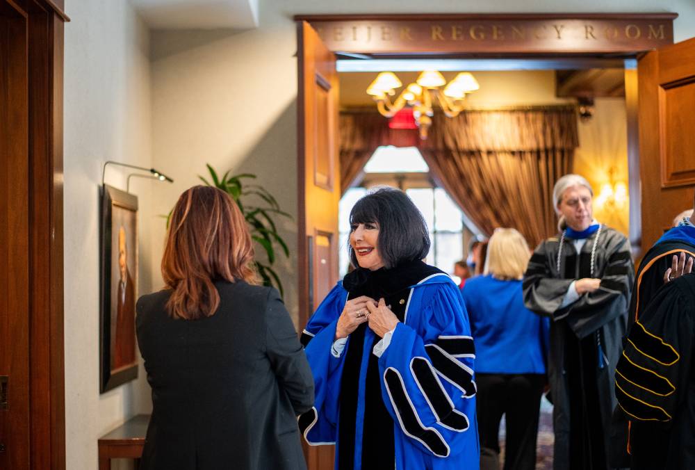 President Mantella greeting a guest